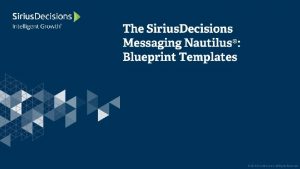 siriusdecisions siriusdecisions Persona Overview Buyer Persona Name the