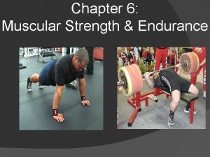 Chapter 6 Muscular Strength Endurance Muscular Strength and