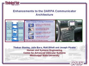 Enhancements to the DARPA Communicator Architecture Theban Stanley