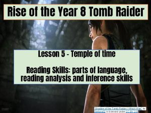 Rise of the Year 8 Tomb Raider Lesson