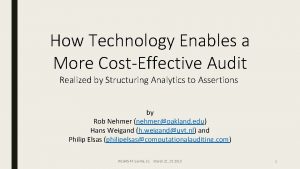 How Technology Enables a More CostEffective Audit Realized