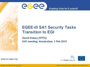 Enabling Grids for Escienc E EGEEIII SA 1