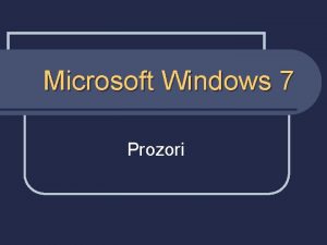 Microsoft Windows 7 Prozori Prozori n Programi datoteke