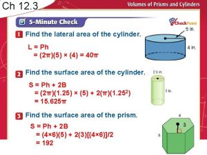 Ch 12 3 Find the lateral area of