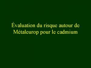 valuation du risque autour de Mtaleurop pour le