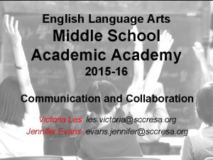 English Language Arts Middle School Academic Academy 2015