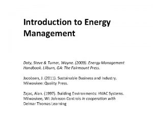 Introduction to Energy Management Doty Steve Turner Wayne