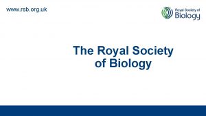 www rsb org uk The Royal Society of