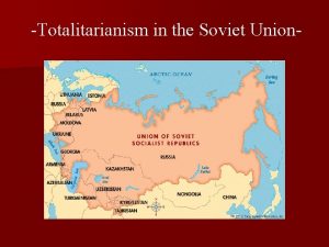 Totalitarianism in the Soviet Union I After Lenins