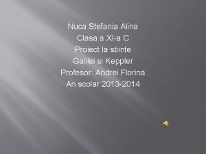 Nuca Stefania Alina Clasa a XIa C Proiect