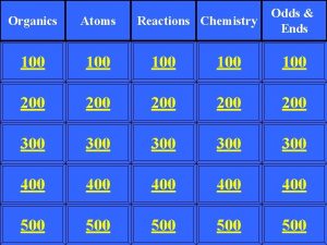 Reactions Chemistry Odds Ends Organics Atoms 100 100