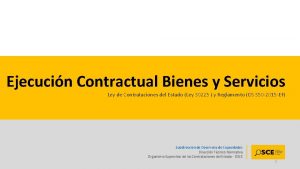 Ejecucin Contractual Bienes y Servicios Ley de Contrataciones