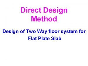 Direct Design Method Design of Two Way floor