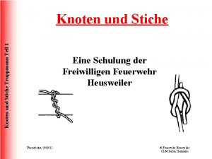 Knoten und Stiche Truppmann Teil 1 Knoten und