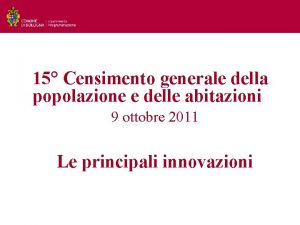 15 Censimento generale della popolazione e delle abitazioni