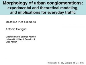 Morphology of urban conglomerations experimental and theoretical modeling