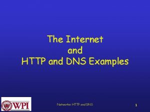 The Internet and HTTP and DNS Examples Networks