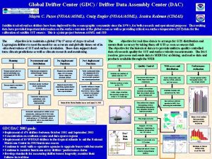 Global Drifter Center GDC Drifter Data Assembly Center