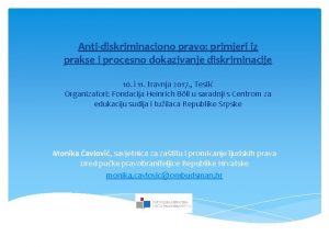 Antidiskriminaciono pravo primjeri iz prakse i procesno dokazivanje