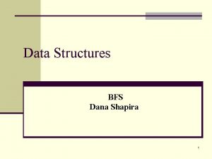 Data Structures BFS Dana Shapira 1 Graph n