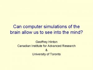 Can computer simulations of the brain allow us