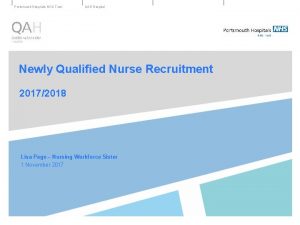Portsmouth Hospitals NHS Trust QAH Hospital Newly Qualified