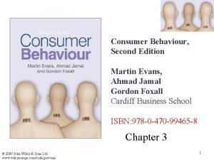 Consumer Behaviour Second Edition Martin Evans Ahmad Jamal