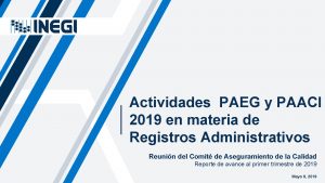 Actividades PAEG y PAACI 2019 en materia de