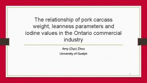 The relationship of pork carcass weight leanness parameters