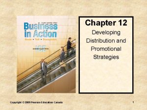 Chapter 12 Developing Distribution and Promotional Strategies Copyright