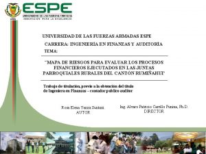 UNIVERSIDAD DE LAS FUERZAS ARMADAS ESPE CARRERA INGENIERA