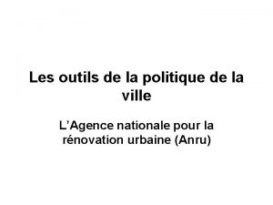 Les outils de la politique de la ville