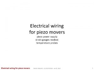 Electrical wiring for piezo movers piezo power supply