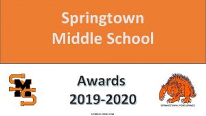 Springtown Middle School Awards 2019 2020 Springtown Middle