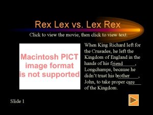 Rex Lex vs Lex Rex Click to view