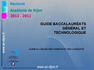 GUIDE BACCALAURATS GNRAL ET TECHNOLOGIQUE GUIDE A LUSAGE