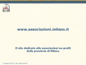 www associazioni milano it Il sito dedicato alle