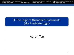 Predicates Quantified Statement I II Statements with Multiple