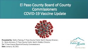El Paso County Board of County Commissioners COVID19