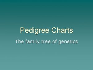 Pedigree Charts The family tree of genetics What