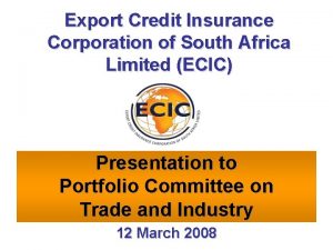 Export Credit Insurance Corporation of South Africa Limited