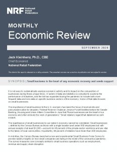 MONTHLY Economic Review SEPTEMBER 2020 Jack Kleinhenz Ph