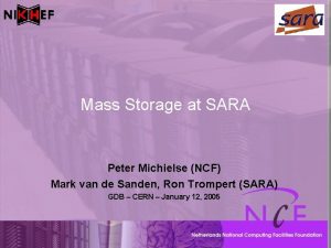 Mass Storage at SARA Peter Michielse NCF Mark