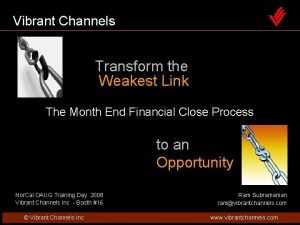 Vibrant Channels Transform the Weakest Link The Month