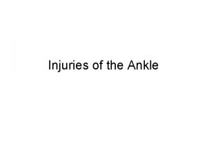 Injuries of the Ankle Achilles tendon injury the