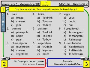 mercredi 15 dcembre 1 Module 3 Revision 2