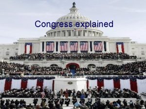 Congress explained Organisation Congress is Bicameral The Senate