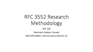 RFC 3552 Research Methodology IETF 105 Montreal Quebec