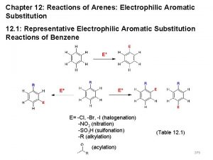 Chapter 12 Reactions of Arenes Electrophilic Aromatic Substitution