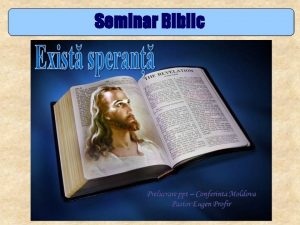 Seminar Biblic Exist speran Studiul 4 Oraul spaial